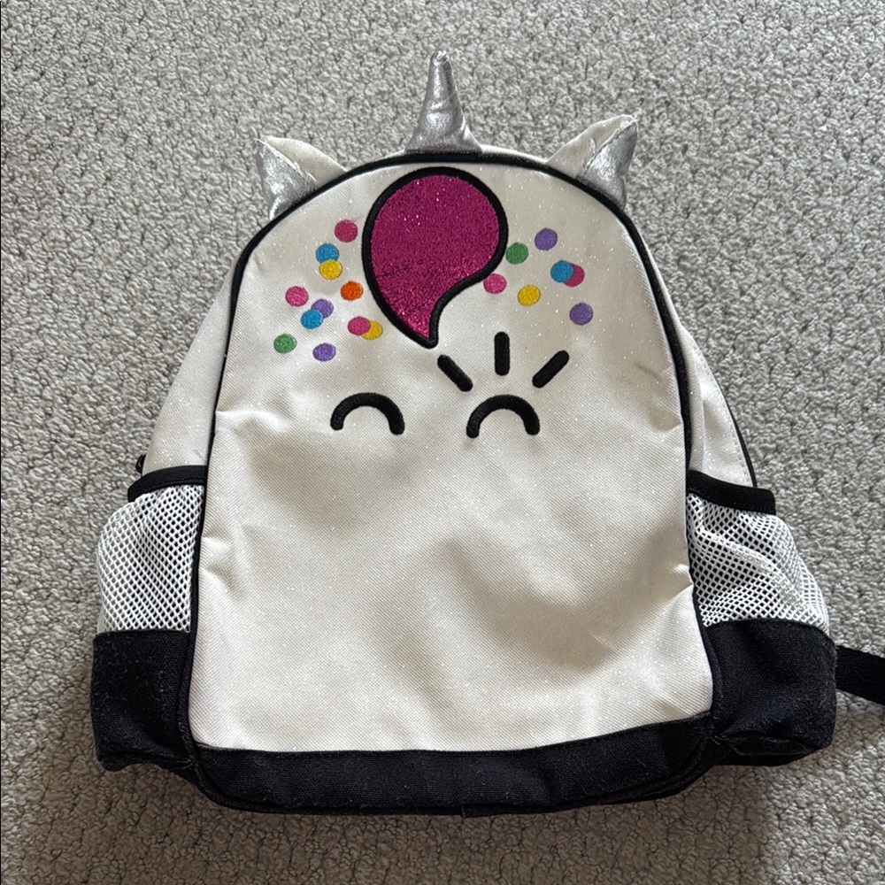 Pottery Barn Kids Unicorn Backpack - White and Black